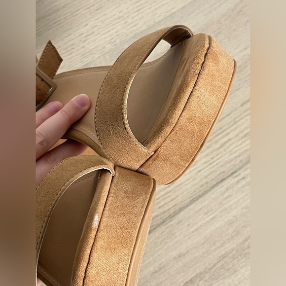 Torrid | Tan Platform Tapered Heel Sandal Wide Width 9.5 - Picture 4 of 7